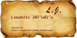 Loschitz Jónás névjegykártya